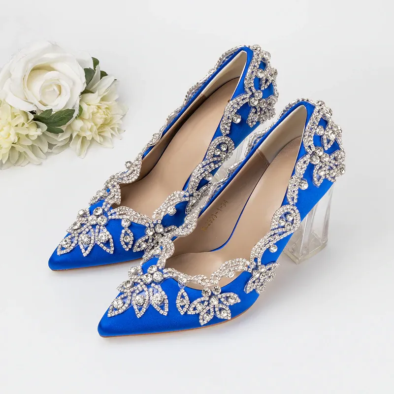 Bling Bridal  Crystal Wedding Shoees  Satin Silk Pumps