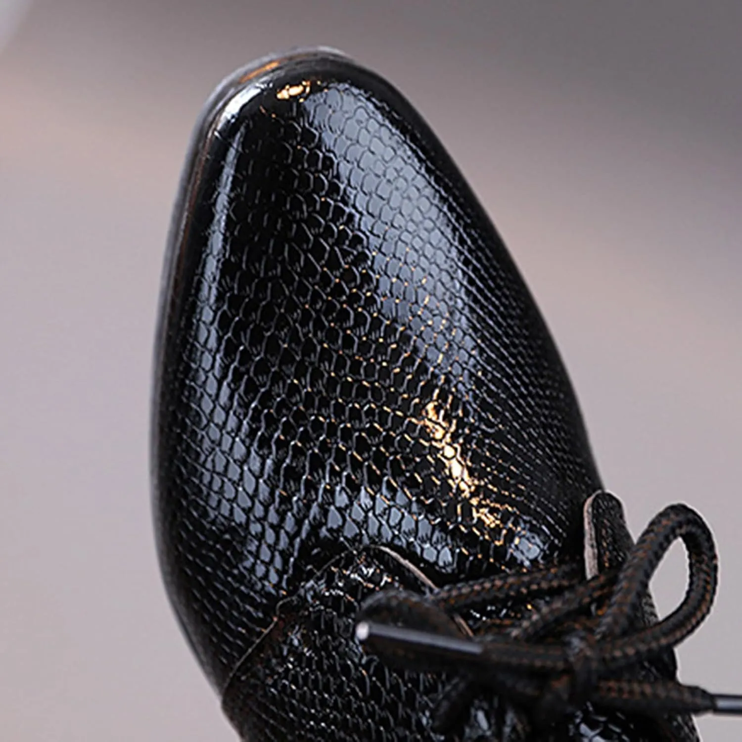 Boys Kids Toddler Leather Shoes Performance Lace Up British Style Dress Shoes Wedding Dance Party Casual Oxfords Loafers