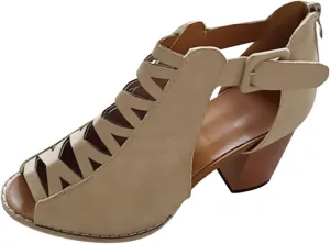 Eduavar Womens Sandals Dressy, Sandals Women Fahsoin Aran Open Toe Heel Sandal Cut Out Boots Sandals with Ankle Strap