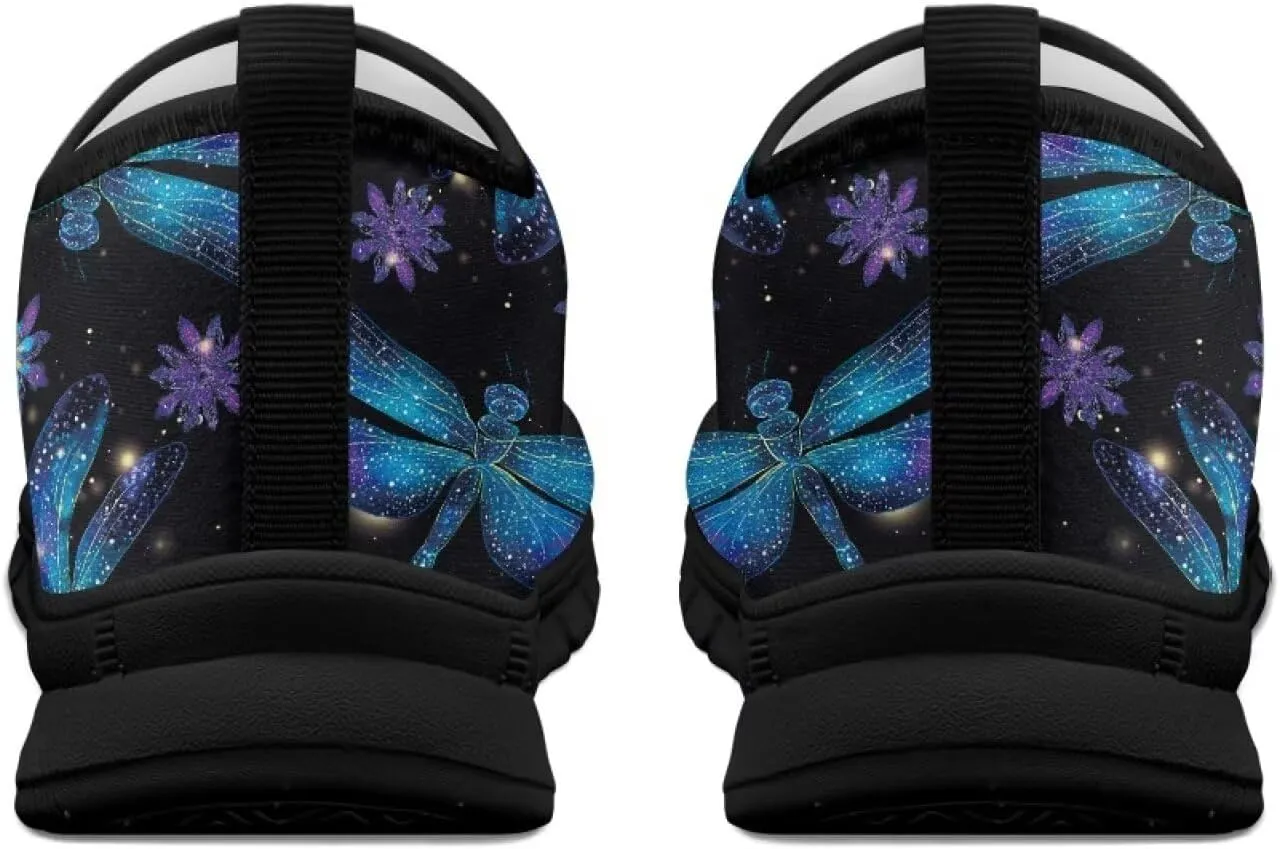 Fashion Walking Shoes for Womens Girls Classic Outdoor Sneakers Breathable Running Slip-On Loafers for Workout Size 5.5-11.5 Black Sole
