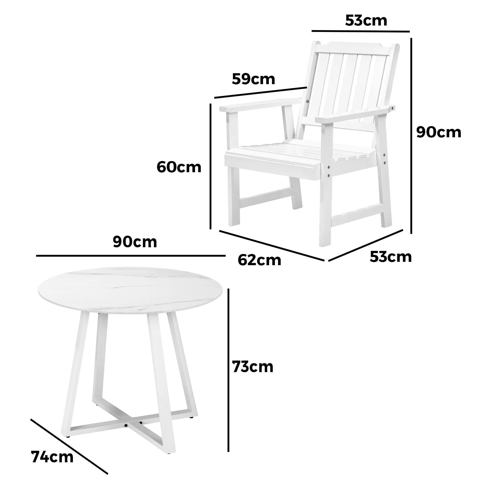 Livsip 5PCS Outdoor Dining Setting Table Solid Wood Chair Patio Furniture Set