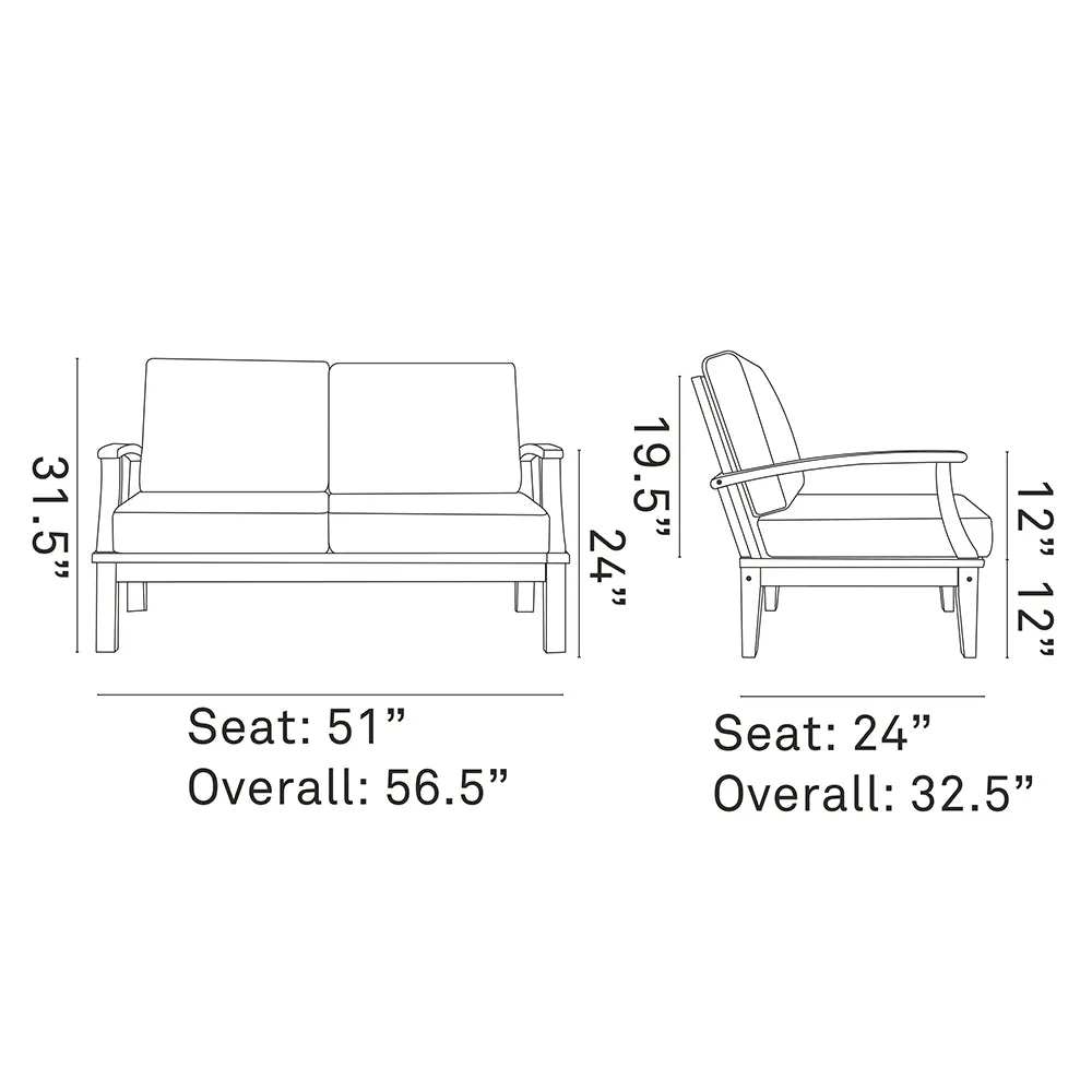 Marina Outdoor Patio Teak Loveseat