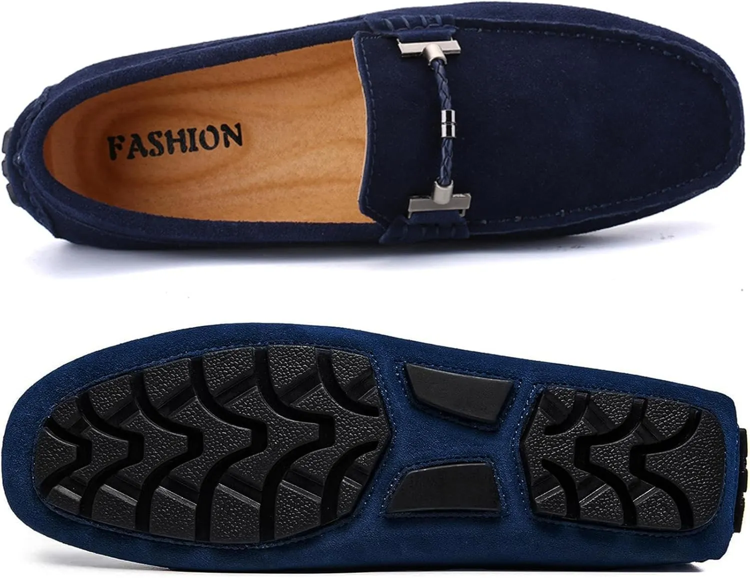 Men's Suede Leather Dress Loafers Slip On Casual Shoes Lightweight Soft Penny Loafers Driving Shoes Classic Moccasins