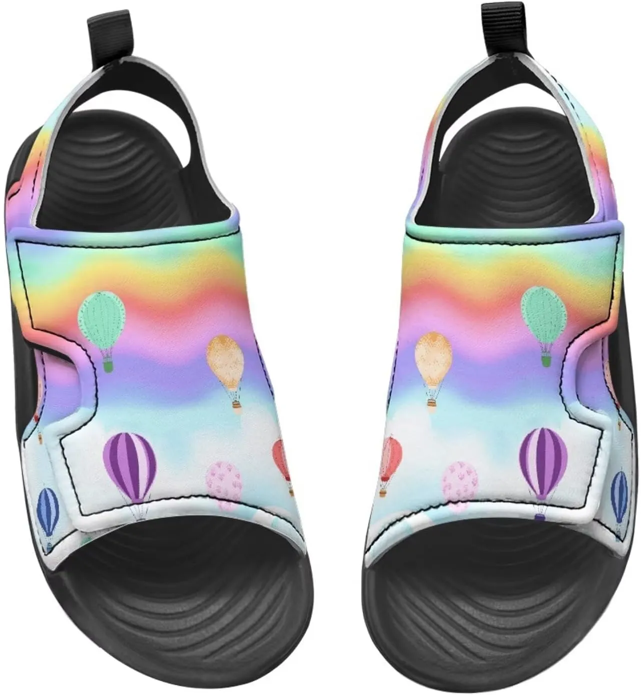 Pink Stripe Sandals Kids Girls Fashion Sport Athletic Sandals Lightweight Summer Beach Water Shoes for Toddler Adjustable