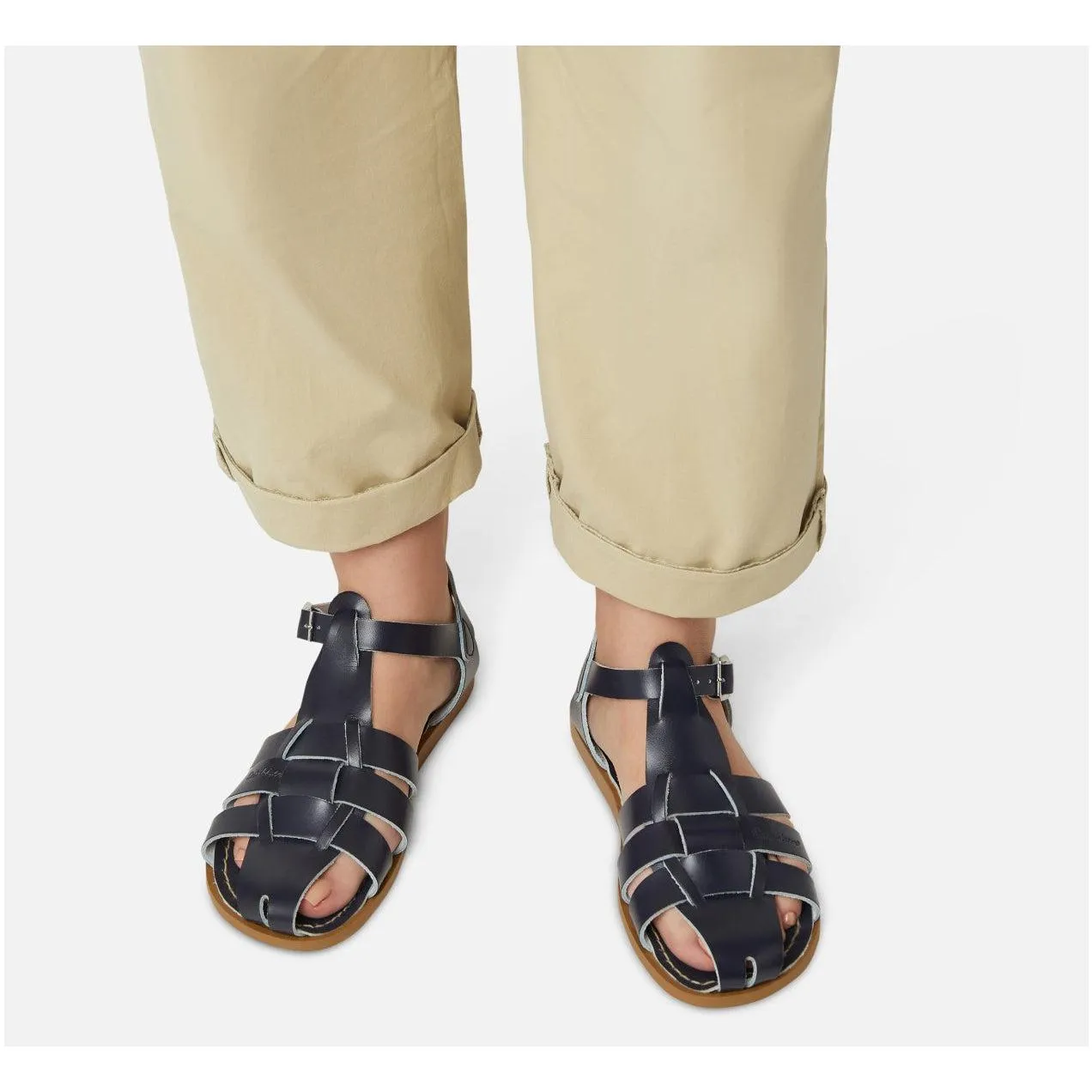 Saltwater Shark Sandals - Navy - Adult