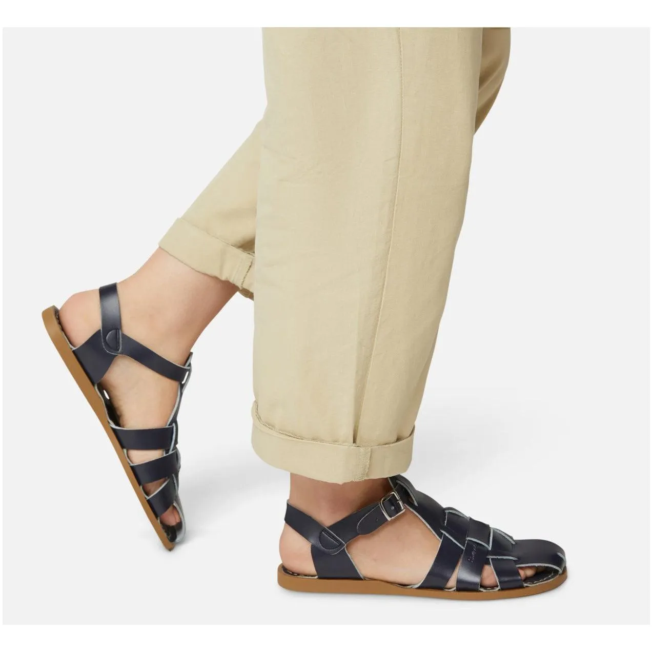 Saltwater Shark Sandals - Navy - Adult