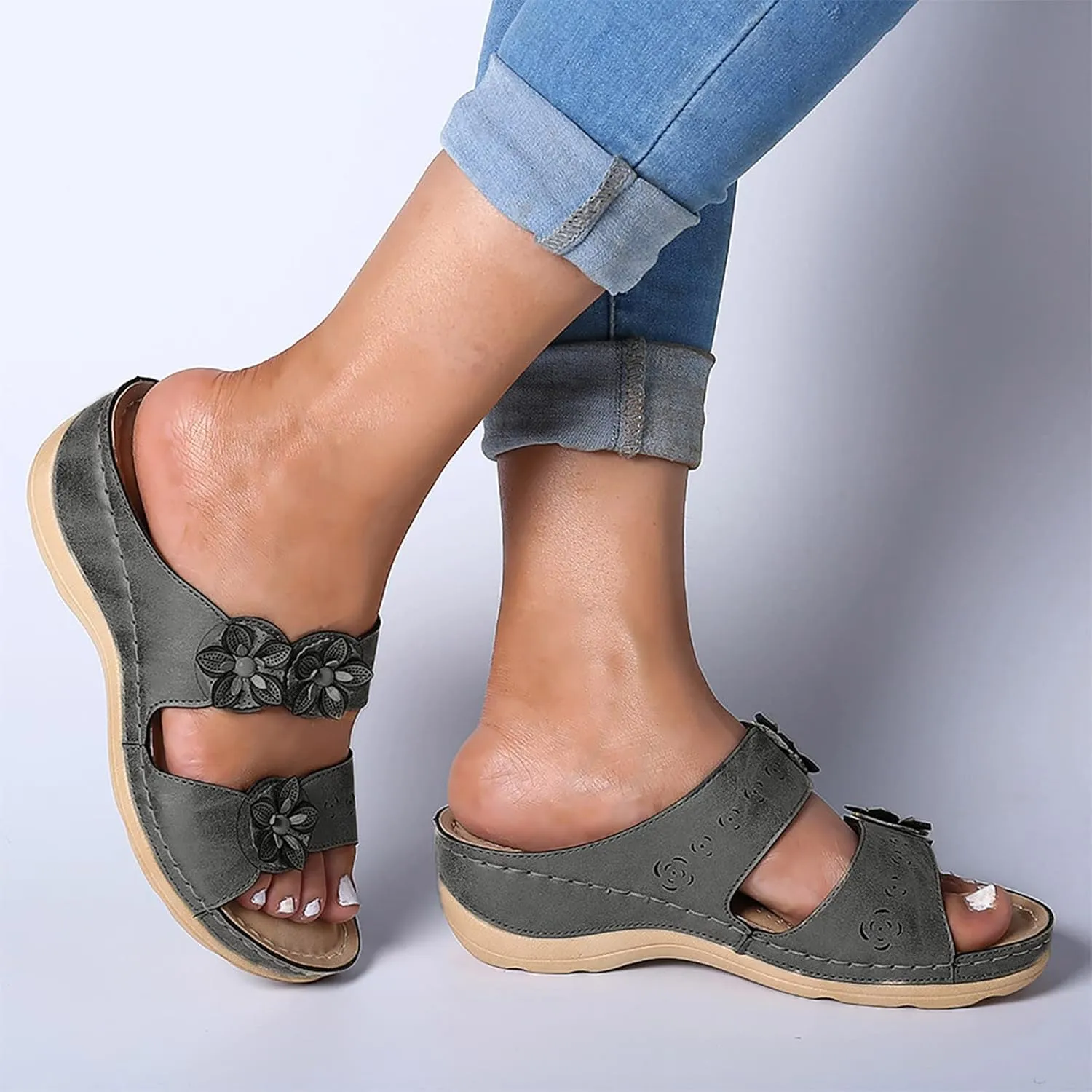 Sandals for Women Dressy, Women's Comfy Orthotic Sandals Orthopedic Sandals Summer Arch Support Slide Sandals