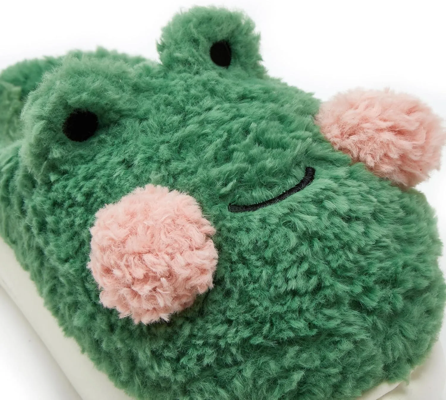 Solyinne Women's Cute Frog Slippers - Winter Warm Fluffy Fleece Indoor Outdoor Shoes