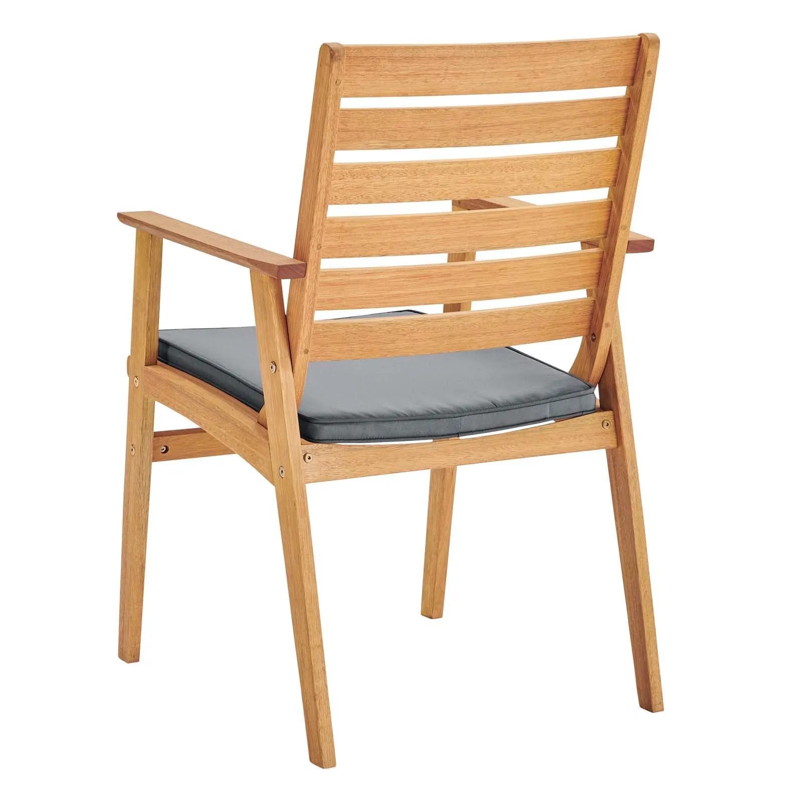 Syracuse 6 Piecce Outdoor Patio Eucalyptus Wood Dining Set in Natural Gray