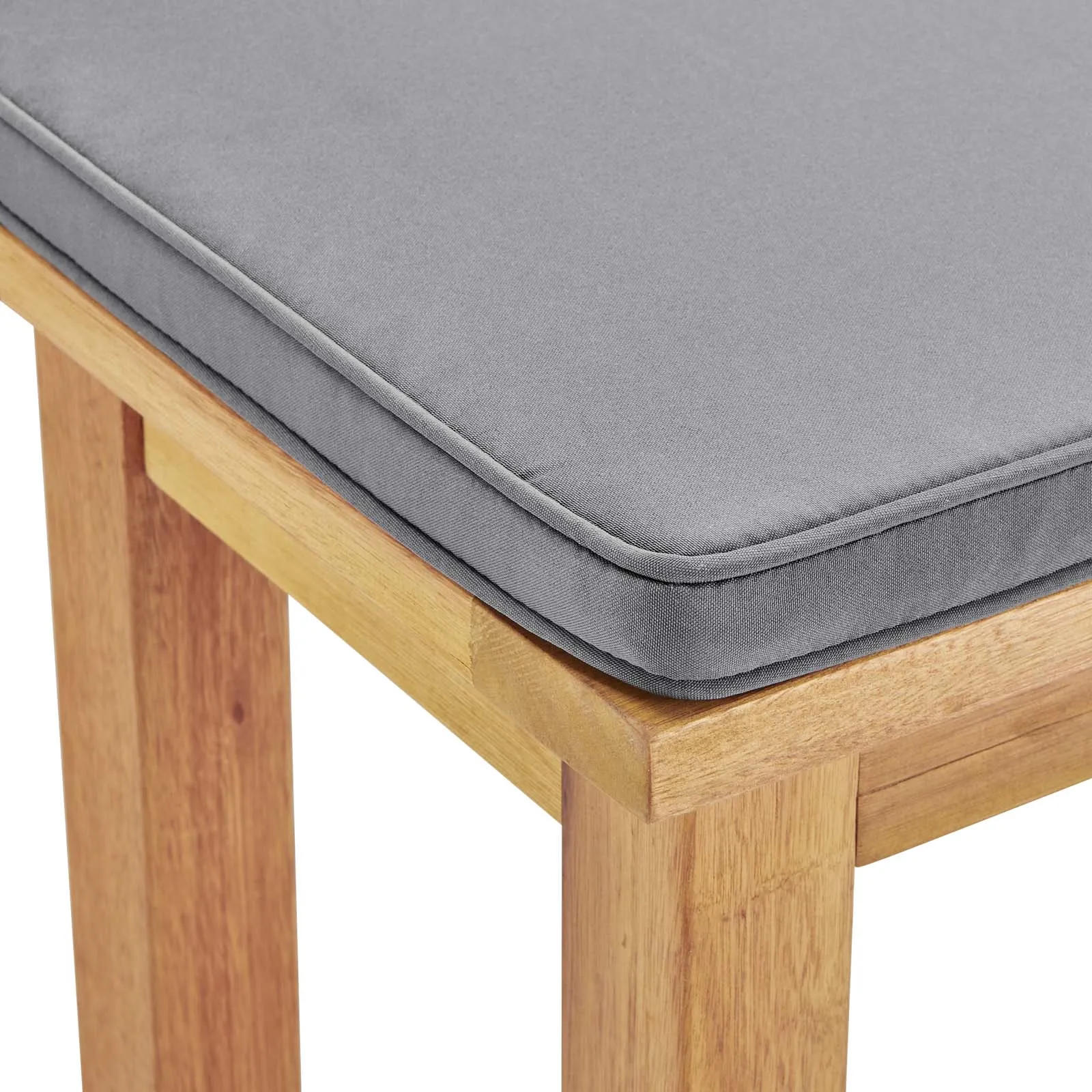 Syracuse 6 Piecce Outdoor Patio Eucalyptus Wood Dining Set in Natural Gray
