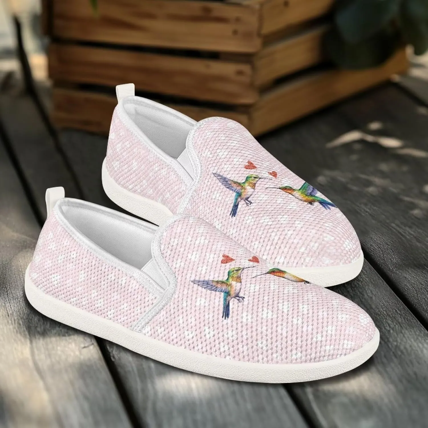 Women's Hummingbird Outdoor Loafer Wedding Shoes Dress Flats Leisure Loafers Slip-On Walking Shoes