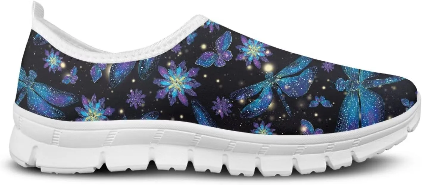 Womens Slip On Sneakers Casual Lightweight Outdoor Walking Shoes Fashion Breathable Mesh Loafers for Travel Size 5.5-11.5 White Sole