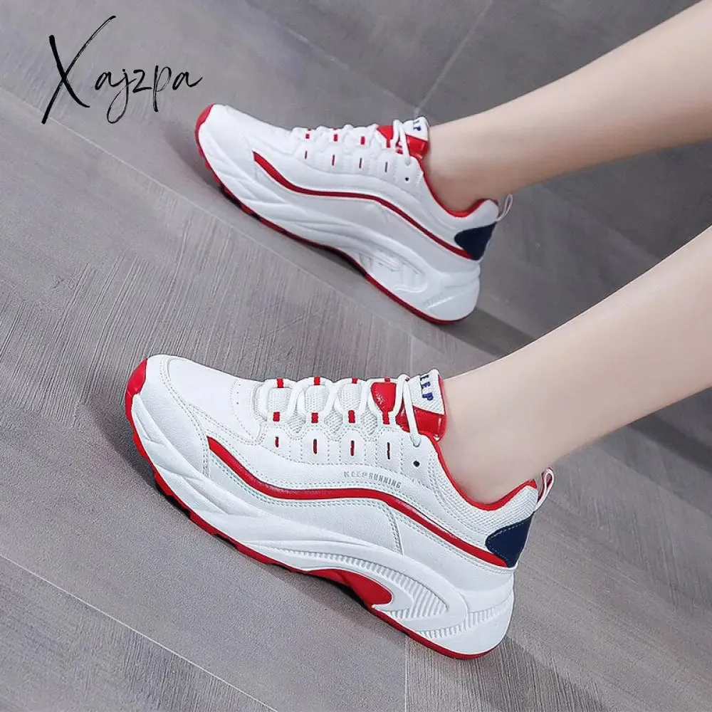 Xajzpa - Women Platform Sneakers Ladies Sports Casual Shoes Vulcanized Fashion Chunky Outdoor Sneakers Breathable Trainers Female