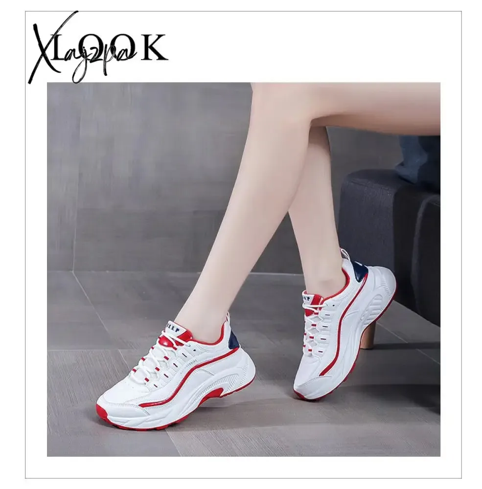 Xajzpa - Women Platform Sneakers Ladies Sports Casual Shoes Vulcanized Fashion Chunky Outdoor Sneakers Breathable Trainers Female