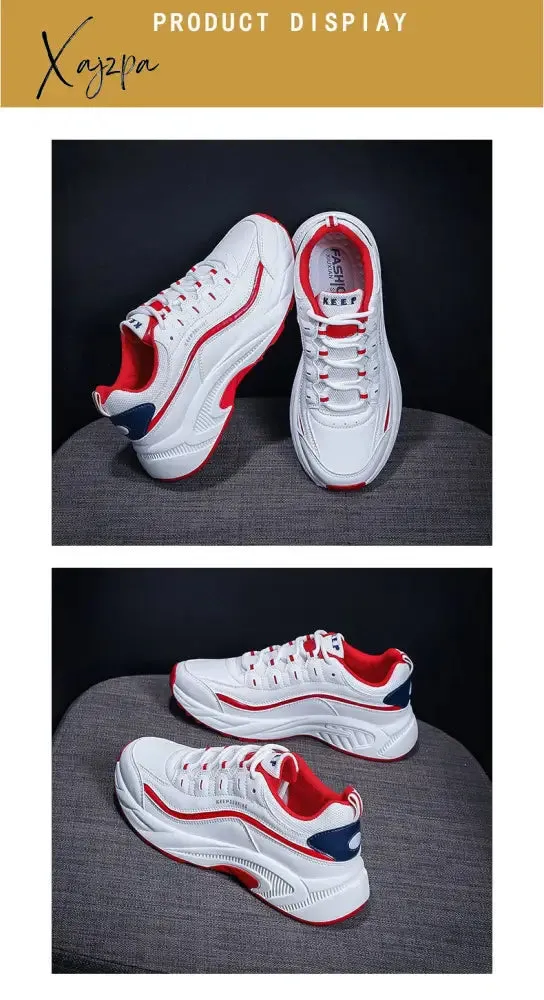 Xajzpa - Women Platform Sneakers Ladies Sports Casual Shoes Vulcanized Fashion Chunky Outdoor Sneakers Breathable Trainers Female