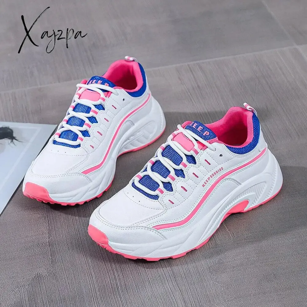 Xajzpa - Women Platform Sneakers Ladies Sports Casual Shoes Vulcanized Fashion Chunky Outdoor Sneakers Breathable Trainers Female